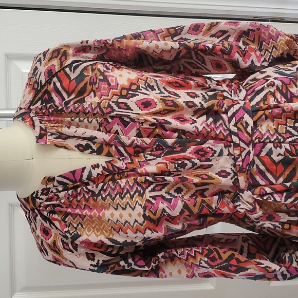 Zara Pastel Pink Geometric Short Dress Boho Size XL - Picture 3 of 16